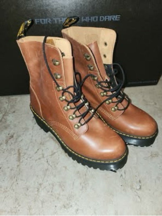Dr. Martens Shoes - Dr. Martens Brown Leather Lace-Up Combat Boots